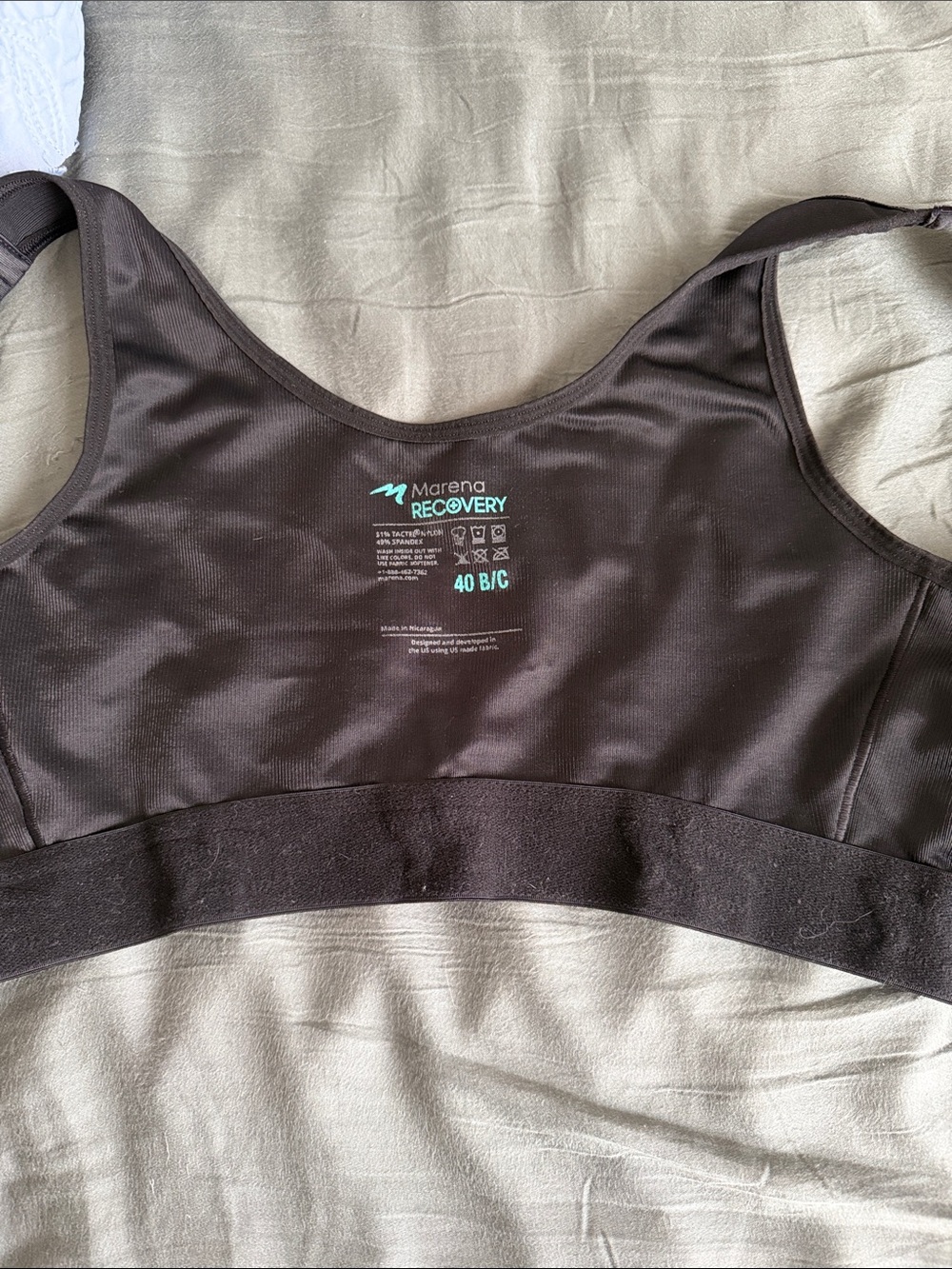 Marena Recovery Black Supportive Sports Bra - 40 B/C
